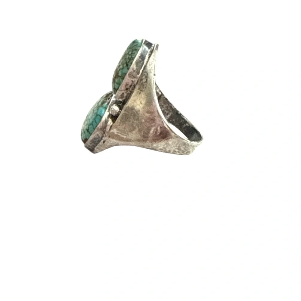Navajo Silver Nevada Blue Turquoise Ring